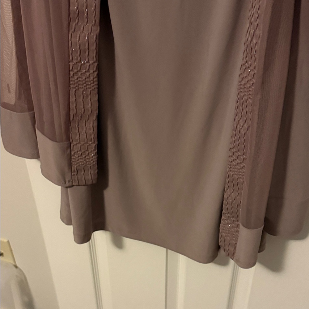 R&M Richards Taupe Beaded dress set - Picture 8 of 9